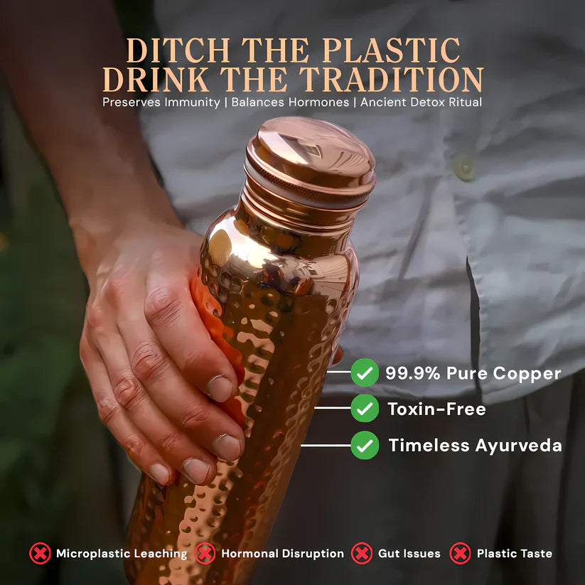 Certified Ayurveda® Pure Copper Water Bottle - 20oz